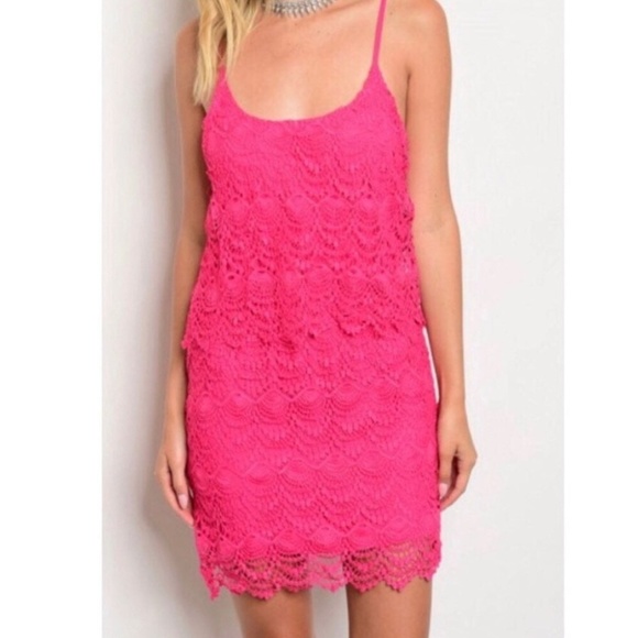 pink lace sundress